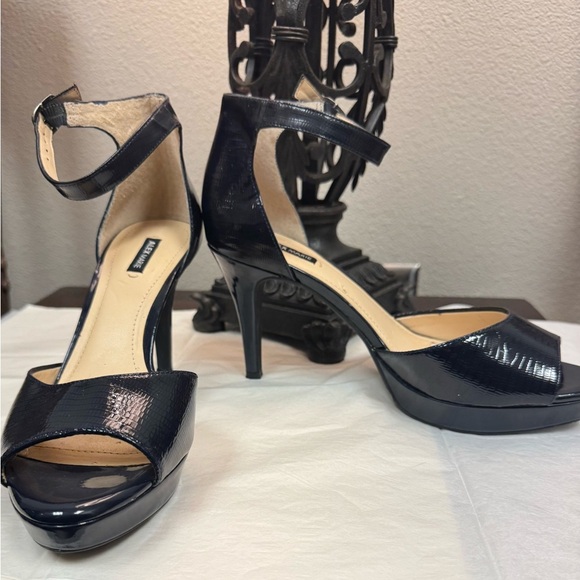 Alex Marie Navy Patent Leather 4 inch Heels - Picture 8 of 12